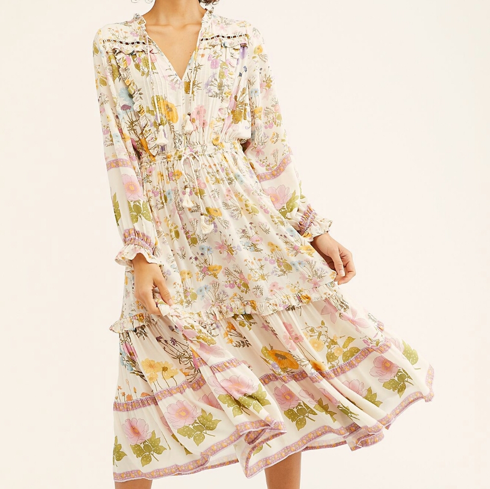New spell designs FP wild bloom midi dress cream L - Picture 3 of 8